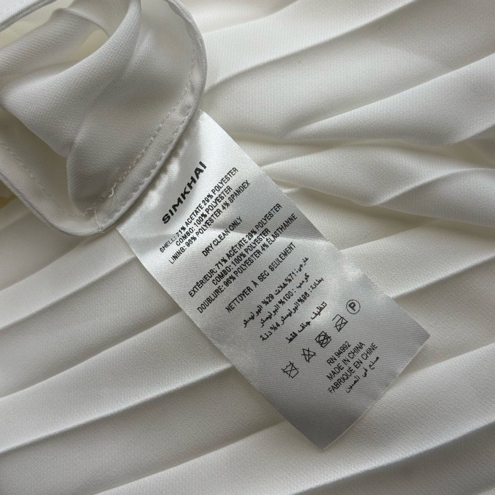 🆕 SIMKHAI 🧿 NWOT Helena Combo Blazer Dress, Pleated Skirt, White - Sz US 10 - Picture 17 of 17